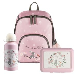 Sterntaler Kindergarten Set Emmi Girl – Mädchen Set mit Esel Emmi Girl Motiv – beinhaltet Kinderrucksack, Brotdose und Trinkflasche – Farbe Zartrosa