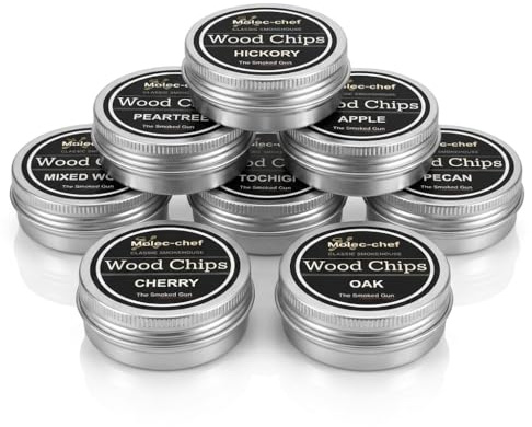 ZEMBSOYA Whiskey-Holz-Räucherchips, Cocktail-Räucher-Set, Räucherchips für geräucherte Getränke, 8 Stück