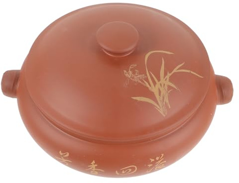 Veemoon Marmite à Vapeur en Céramique 3l Cocotte Cuisson Lente Cuisson Vapeur Céramique pour Amateurs Cuisine et Restaurants Saine Légumes Viandes Poissons