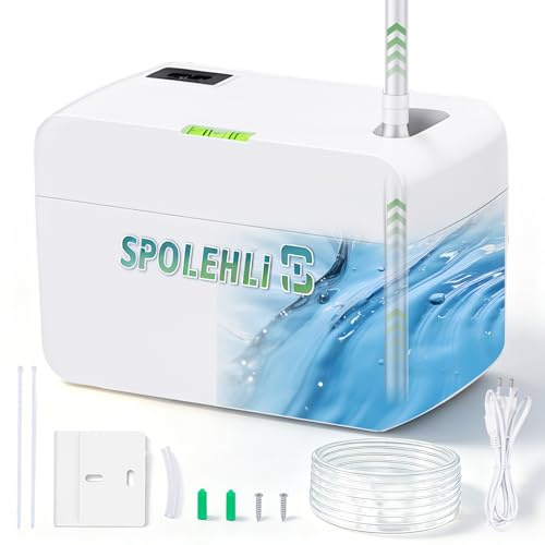 Spolehli Pompa a condensa da 40 l/h, per condizionatore d'aria, con serbatoio dell'acqua da 380 ml e tubo da 5 m, impianto di sollevamento della condensa per una potenza massima di 15 kW (1-3P) per