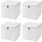 StickandShine 4er Set Weiß Faltbox 32 x 32 x 32 cm Aufbewahrungsbox faltbar mit Deckel