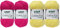 SB Pack Gründl Cotton Fun Häkelset für Topflappen Inhalt 4x50g Material 100% Baumwolle incl. Gratis Häkelanleitung und Häkelnadel (Mimose, Pink)