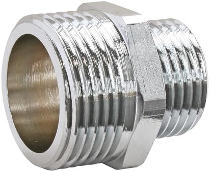 SOMATHERM FOR YOU, Mamelon laiton nickelé réduit double mâle 15/21-20/27, raccord durable pour eau chaude/froide, installation facile, compatible avec tous raccords filetés