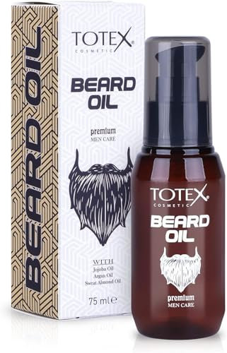 Totex BEARD OIL 75ml - Premium Men Care Bartöl I Bartpflege I Schnurrbartöl mit Jojoba öl, Arganöl, Sweat Almond öl, Totex Bartöl