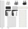 Aquamarin® Radiateur Horizontal - 600x614x69mm, Double Panneau Plat, 18 Colonnes, Montage Mural, Acier, Blanc - Chauffage Central et Accessoires, Salle de Bain, Seche Serviette, Meuble Radiateur