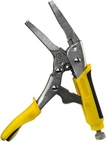 AERZETIX - Pinze di bloccaggio becco lungo/ganascia seghettata 170mm - Pinza autobloccante regolabile di Serraggio/Multifunzione/Rapida - Impugnatura antiscivolo bimateriale - Acciaio/CR-V/ - C45839