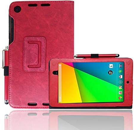 AFesar for Google Nexus 7 2013 FHD 2nd Gen Tablet Case, Premium Slim Synthetic Leather Flip Stand Cover Magnetic Closure Case for Asus K009 Google Nexus 7 Cover (Red)