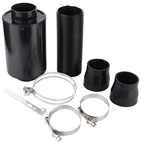 filtro aria sportivo auto + Aukson Filtro Aria Fredda in Fibra di Carbonio, Filtro Aria Fredda in Fibra di Carbonio 3 Pollici per Auto Universale Kit Tubo Flessibile di aspirazione Incluso