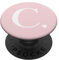Light Pink White Monogram Letter C Initial Heart Design PopSockets Adhesive PopGrip