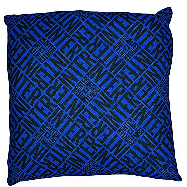 Inter Cuscino da Salotto Nuovo, Diverse Colorazioni, Unisex-Adulto, Logo+Scritta Nero/Blu/Bianco, Taglia Unica