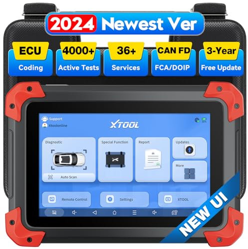 XTOOL D7 OBD2 Diagnosegerät Auto für alle Fahrzeuge mit OE-Level Vollständige Systemdiagnose, 36+Servicefunktionen, 4000+Active Test, ECU-Kodierung, CAN FD, DoIP, FCA(SGW), 3 Jahre Updates,2025 Modell
