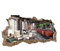 3D Wandtattoo Mauerloch Wandsticker Wandaufkleber Durchbruch Städte Landschaft Abenteuer selbstklebend H 60 x B 100 Schlafzimmer Wohnzimmer (WL61 Lounge Bar)