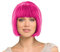 Bob Perücke mit Pony für Karneval Fasching Wig Cabaret Kurzhaar Pagenkopf glatt (pink)