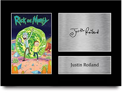 HWC Trading A4 Justin Roiland Rick and Morty Los Regalos Imprimieron La Exhibición Firmada De La Presentación De La Imagen Del Autógrafo Para Los Fans De La Demostración De Serie De Televisión