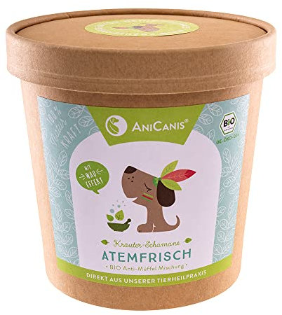 AniCanis Bio Kräutermix Atemfrisch für Hunde - Kräuter vom Tierheilpraktiker - Mundgeruch & Zahnstein - Futterzusatz - 100g