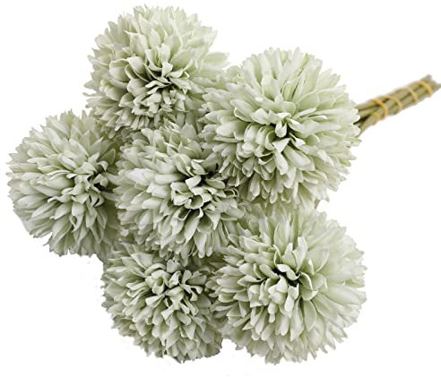 YIXINCHENQI 6 fiori artificiali, ortensie artificiali, in plastica, composizioni floreali realistiche, decorazione per matrimoni, centrotavola (verde)