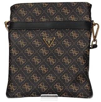 GUESS Herren Vezzola Smart 4G-Logo Umhängetasche, Brown/Ochre, Einheitsgröße