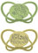 nip - Butterfly | 0-6 Monate | 2er Pack | Stillfreundlicher, zahnfreundlicher Babyschnuller inkl. Schnullerbox. Nachhaltiger Schnuller mit weichem Silikonsauger, Grün/Gelb