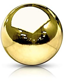 Paula & Fritz® Piercing Ersatz-Kugel 3-mm 14 Karat Gelb-Gold Innengewinde 1,2-mm Stärke Kombinierbar Straight Barbell Labret Surface Echtgold