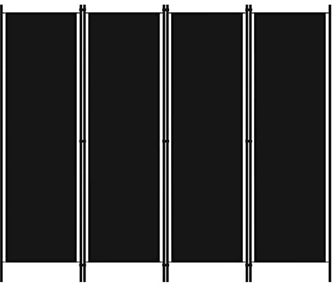 4-TLG. Raumteiler, JUNZAI Sichtschutz, Stellwände, Trennwände, Mobile Umkleidekabine, Raumtrenner, Paravent, Schwarz 200x180 cm