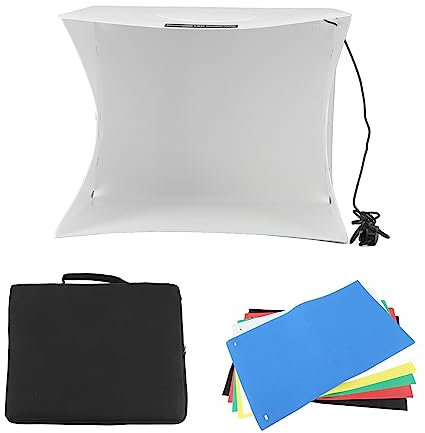 Fotostudio-Box mit LED-Licht, 40 X 32 cm Großes Tragbares -Fotografie-Lichtzelt-Set, Weiße Faltbare -Softbox mit 6 Hintergründen für die Produktpräsentation