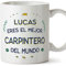 MUGFFINS Tazas Personalizadas para CARPINTERO hombre - En Español - Mejor del Mundo - 11 oz / 330 ml - Regalo Personalizable original y divertido