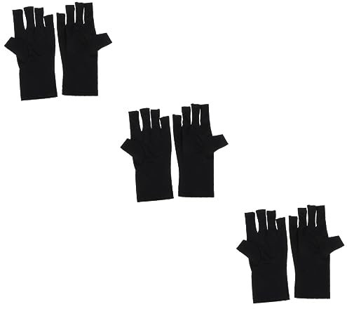 FRCOLOR 3pairs UV Protection Gloves for Gel Nails Sun Protection Gloves for Nail Lamp for Gel Manicure