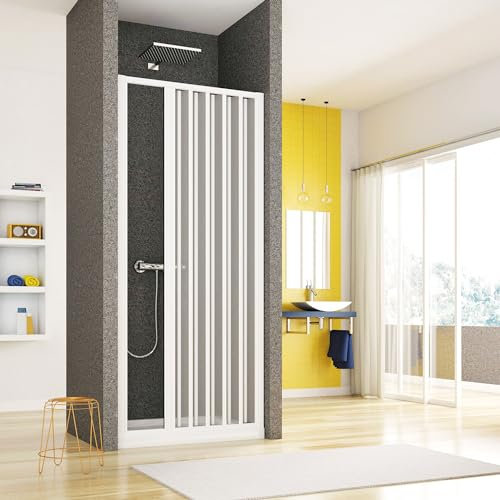 Cabine de douche en PVC 1 face avec ouverture latérale rabattable - 110