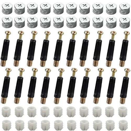Kit di connessione per mobili tre in uno da 40 sets(120 pezzi) di viti di fissaggio per mobili, M15 eccentrica set di viti per il fissaggio dell'hardware del mobile