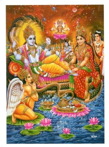 Sri Sri Vishnu Laxmi Lakshmi Poster Diwali Poojan Home Office Tempel … (Vishnu Lakshmi)