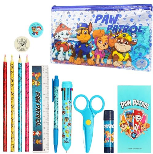 Paw Patrol Trousse Scolaire Garcon Fille, Trousses pour Enfants avec Fournitures Scolaires Kawaii Incluse, Cadeau pour Enfant