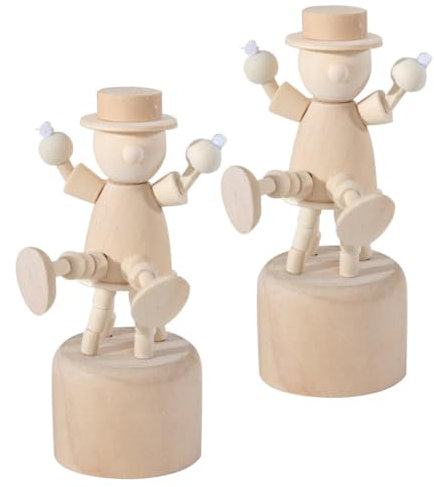 SAFIGLE 2 Stück Holzfiguren Kleine Clown-dekoration Zum Bemalen Diy Holzdeko Fürs Zuhause Schreibtisch Schmuck Geschenkidee Für Junge Mädchen Und Bastler