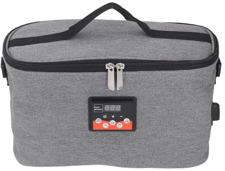 Car Food Warmer, Compact Adjustable Temperature Cigarette Lighter 30W 12V Car Heating Bag for Milk (Gray)