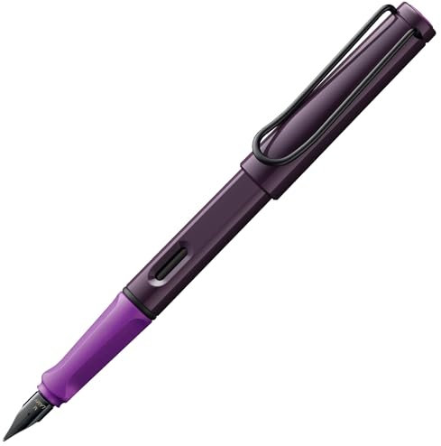 Lamy safari violet-blackberry Füller - Füllhalter mit ergonomischem Griff & schwarzer Stahlfeder in Strichbreite M - ASA-Kunststoff - inkl. Tintenpatrone T 10 blau - Rechtshänder