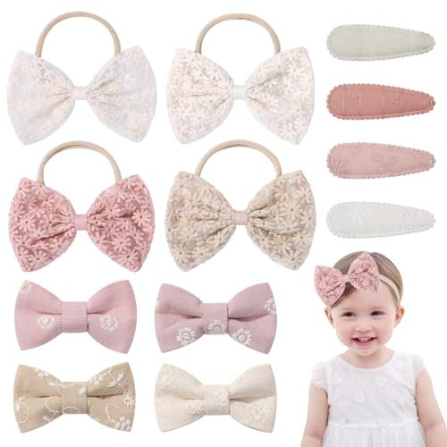 12 Pièces Bandeau et Barrette Cheveux pour Bébé Fille - Pince Cheveux pour Vie Quotidienne, Fêtes, Spectacles, Photographie et Festivals