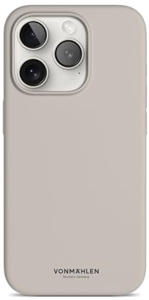 VONMÄHLEN Soft Silicone Case - Silikonhülle aus recycelten Materialien, kompatibel mit iPhone und MagSafe, Handyhülle mit Kamera-Displayschutz - iPhone 15 Pro Max - Cream