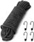 Gebiuhoo Gummiseil 20m Schwarz Expanderseil 8mm Expander Seil Gummischnur Planenspanner Seil Planenseil Spannseil mit 4 Stück Spiralhaken