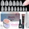 Tip In Gel per Unghie Kit, 510 Pezzi Tips Unghie Finte Corte Mandorla, 15 Taglie Tip Unghie Ricostruzione, Unghie Finte Copertura Completa,Colla per Unghie Finte Extra Forte,Mini Lampada UV Unghie
