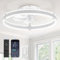 ZMISHIBO Ventilador de Techo con Luz y Mando a Distancia,50 cm Moderno Perfil Bajo,Luz LED Dimmable,6 Velocidades, Silencioso,Fandelier Blanco para Dormitorio/Sala