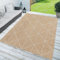 TT Home In-& Outdoorteppich Wetterfest Terrasse Küche Geometrisches Design Skandi Motiv, Farbe: Beige Weiß, Größe:80x150 cm