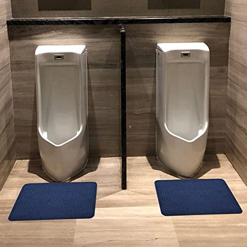 Non Slip Urinal Mats Hotel Urinal Floor Pads, Men's Bathroom Restroom Floor Water Absorption Urine Mats for Public Restrooms/Schools Commercial Splash Mats, Reusable/Wash,50*60cm-2-piece set blue