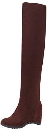 Stivali alti al ginocchio in pelle Fold Over Zeppa Stivali con tacco Pantaloni alti al ginocchio Stivali alti al ginocchio da donna Stivali alti al ginocchio eleganti e comodi Stivali alti al