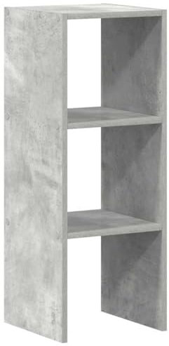 vidaXL Bücherregal Stapelbar Betongrau 30x30x80 cm Holzwerkstoff, Bücherständer, Büroschrank, Aktenregal, Bücherschrank, Büroregal, Highboard, Regal