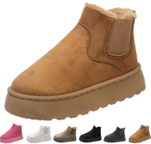 Charmella Boots for Women, Charmella Women's winter Fashion thick-soled snow boots cotton shoes soft and comfortable (Kamel, Erwachsene, 41, Numerisch, EU Schuhgrößensystem, M)