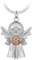 HTTYHT Porte clés ange gardien Smile avec volant Cadeau porte-bonheur pour permis de conduire en Métal mat porte-bonheur avec pendentif en forme d'ange Conduire prudemment