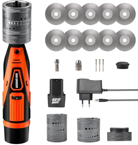 Elektrodenschleifer für WIG-Schweißen | 6 Größen, 8 Winkel, mit Schleifblöcken, 10 Scheiben, 3 CNC-Dorne