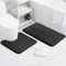 AUAUY 2PCS Juego de Alfombra BañO, Antideslizante Alfombrilla BañO+Alfombrilla de Inodoro, Suave Microfibra Alfombra Ducha, Alfombra de BañO Lavable A MáQuina, Bathroom Mat para BañEra, Ducha (Negro)