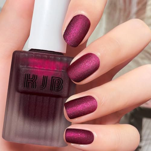 Matte Nail Polish, Pink Nail Varnish, Diamond Glitter Quick Dry Nail Polish No UV Lamp Curing, Long Lasting, Chip Resistant, Non-Toxic, Quick Drying, Salon Manicure, At Home Manicure (29#DarkPink)