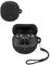 For SoundPEATS Air5 Wireless Earbuds, Soft Silicone Case with lanyard - Skin-friendly & Durable,Black