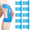 10 PCS Bandes de Kinésiologie Prédécoupées pour Genoux, Tape de Kinesiologie élastiques et Imperméables pour Genoux, Aux épaules, Aux Chevilles et Aux Poignets (Bleu)